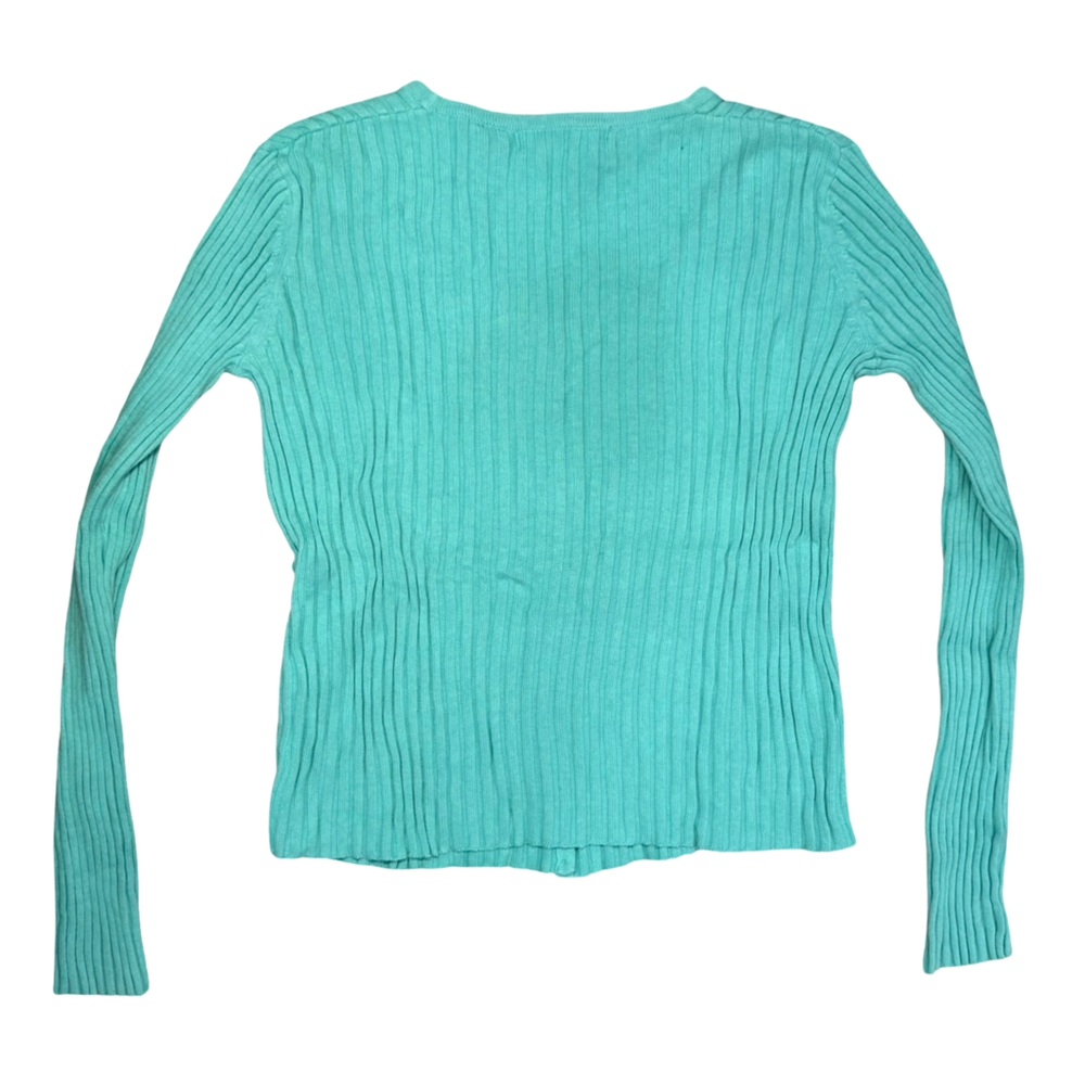 Express Turquoise Ribbed Cardigan - Picture 3 of 4